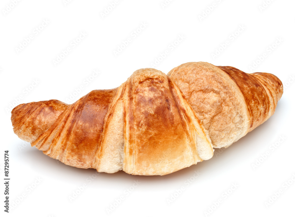 Croissant or crescent roll isolated on white background cutout Croissant or crescent roll isolated on white background cutout