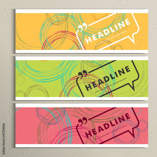 Vector banner color line. Circle design eps