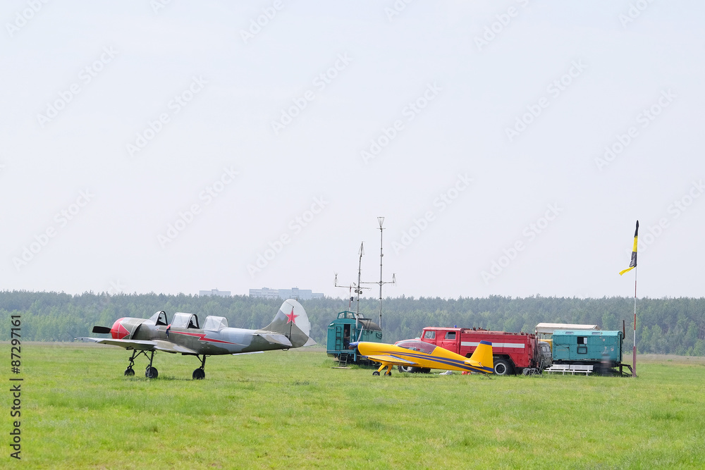 Fototapeta premium The image of a sport propeller airplane