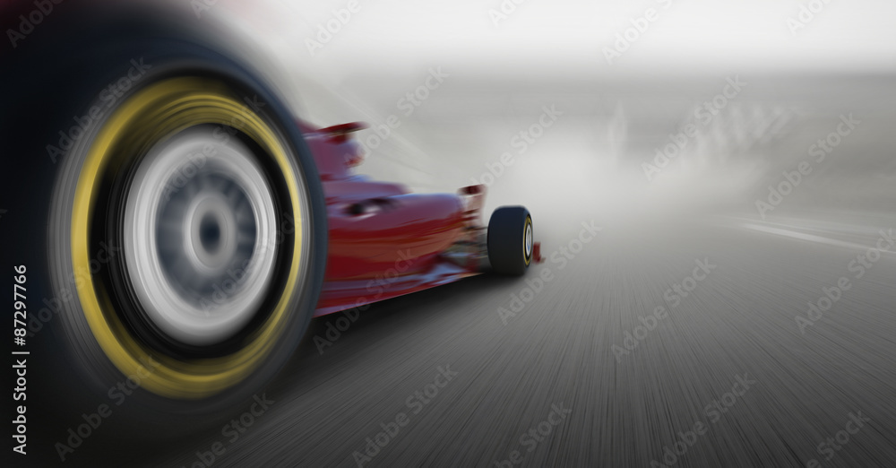 Naklejka premium przekroczenie prędkości samochodu Formuły 1