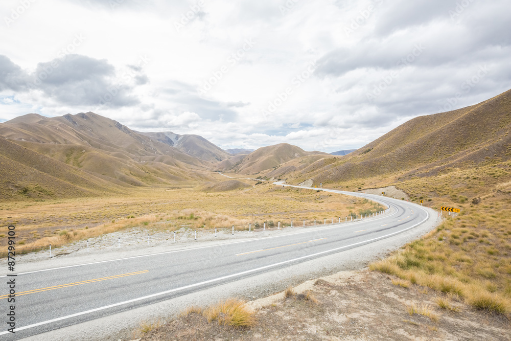 Lindis pass in New Zealand