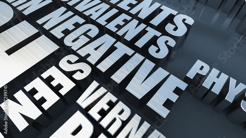 Fotografie Negative Word Cloud Concept 3D Render