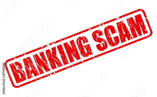 BANKING SCAM red stamp text