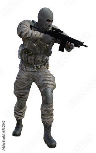 Soldier With Machine Gun