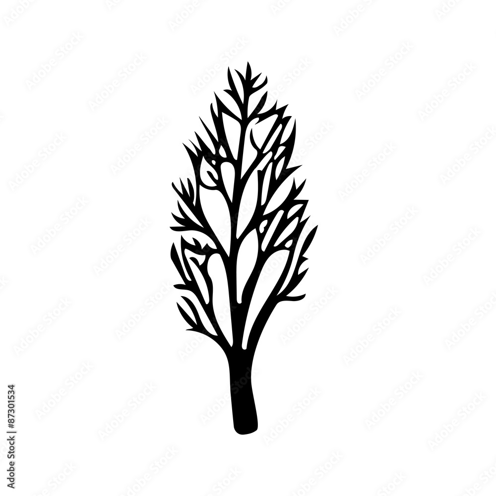 Tree silhouette isolated illustration Tree silhouette isolated illustration