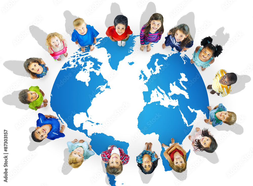 Naklejka premium Global Globalization World Map Environmental Concservation Conce