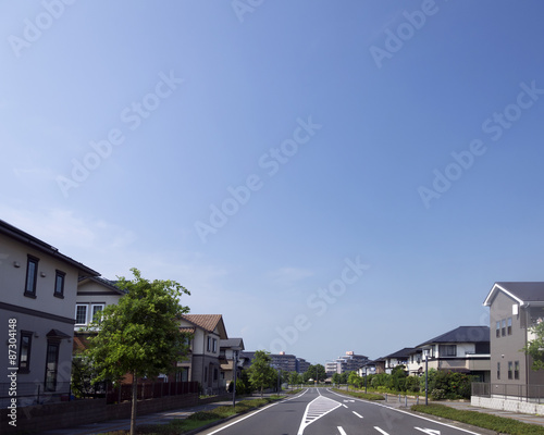 分譲住宅街 イメージ 青空 コピースペース