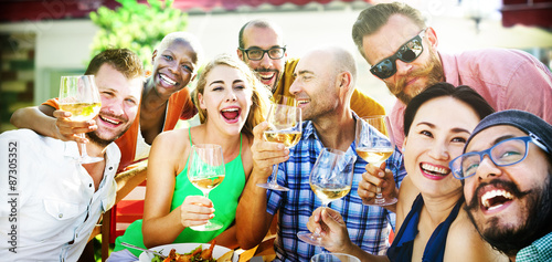 Diverse People Luncheon Outdoors Food Concept