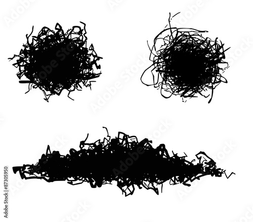 black electric hair shape on white
