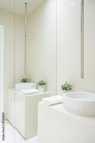 White clean toilet interior