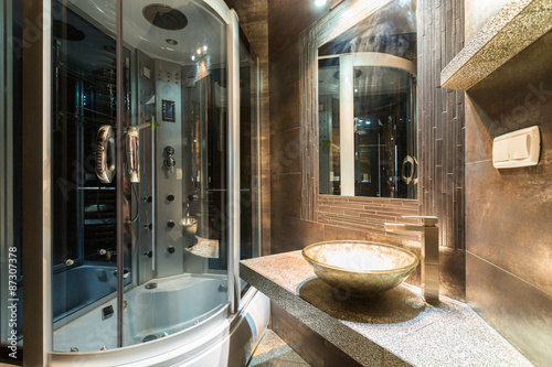 Designer bathroom in contemporary house