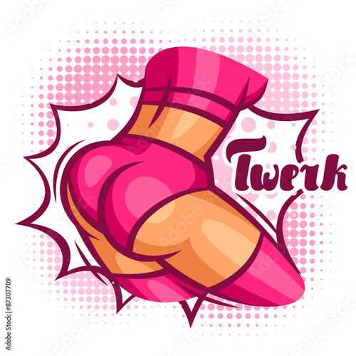 Twerk and booty dance illustration for dancing studio