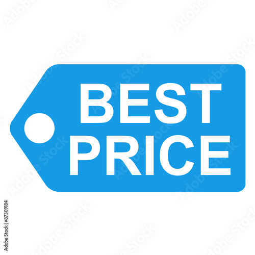 Icono etiqueta texto BEST PRICE azul