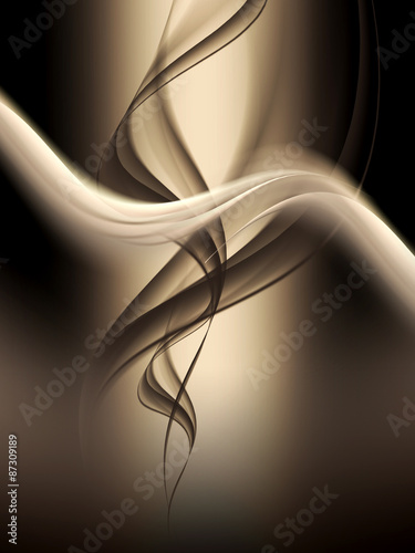 Brown Abstract Waves Art Background