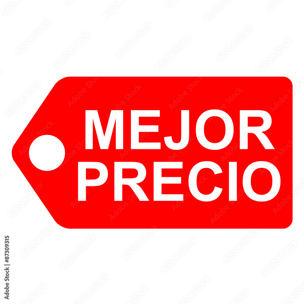 Icono etiqueta texto MEJOR PRECIO rojo Icono etiqueta texto MEJOR PRECIO rojo