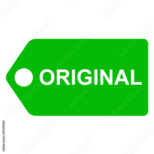 Icono etiqueta texto ORIGINAL verde