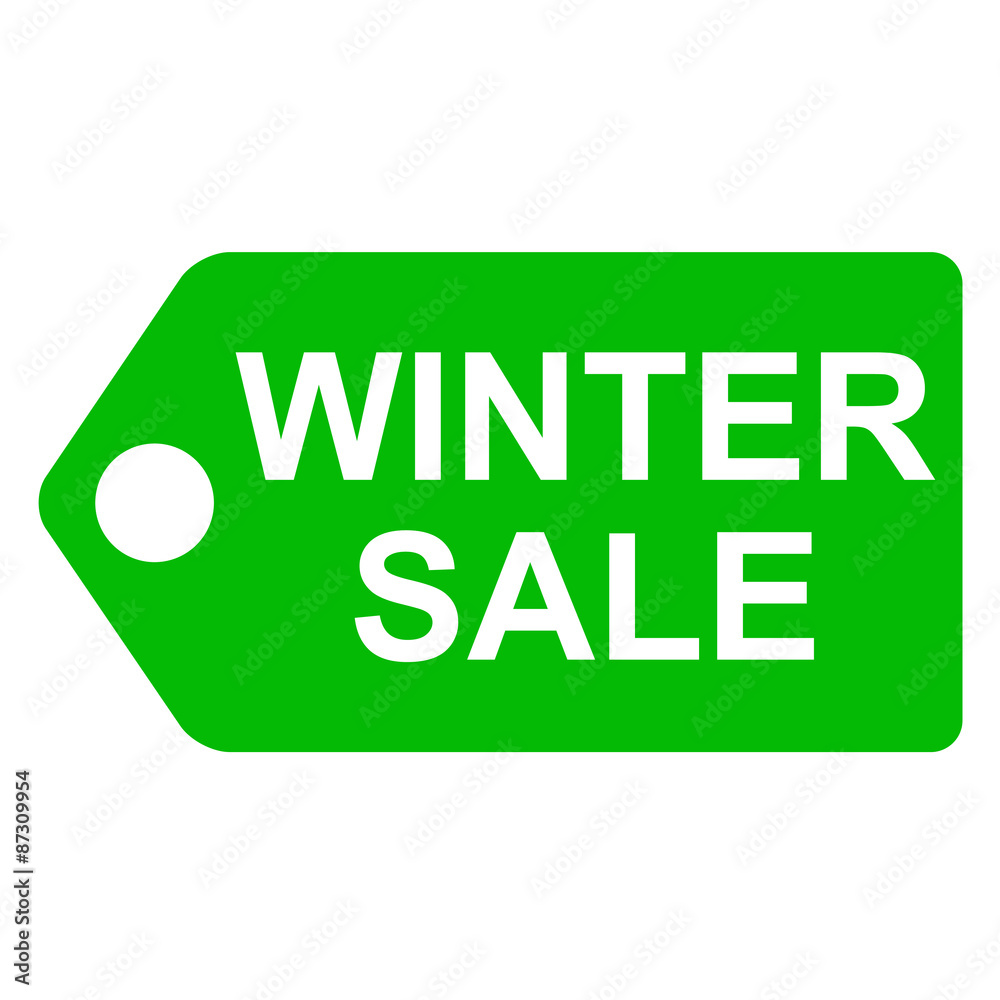 Icono etiqueta texto WINTER SALE verde Icono etiqueta texto WINTER SALE verde