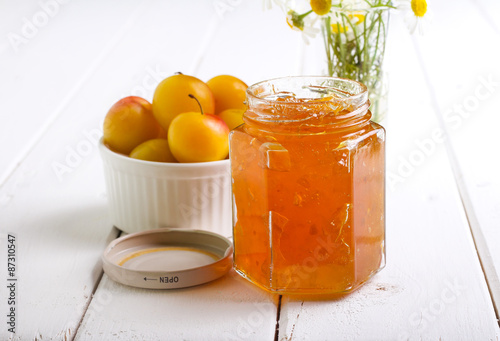 Yellow plum marmalade photo