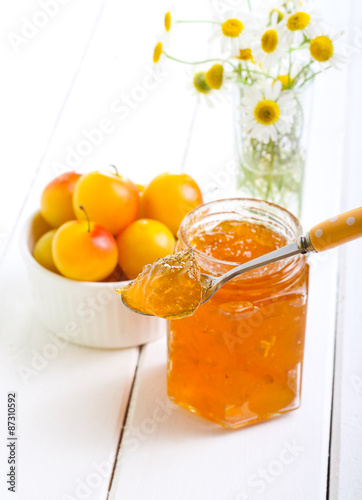 Yellow plum marmalade photo