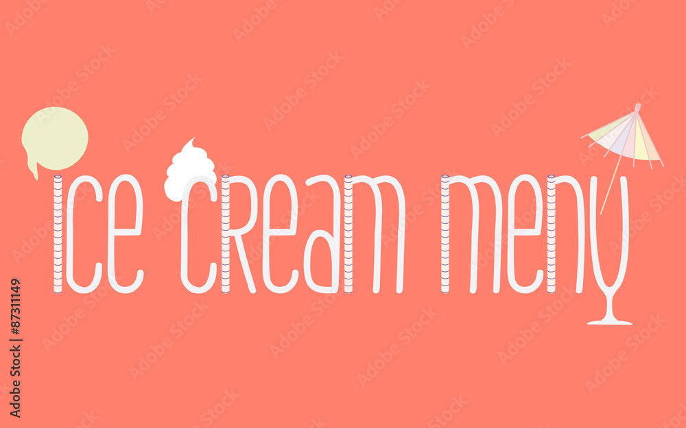 Ice cream menu