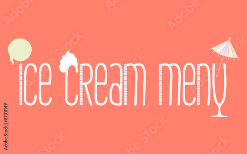 Ice cream menu