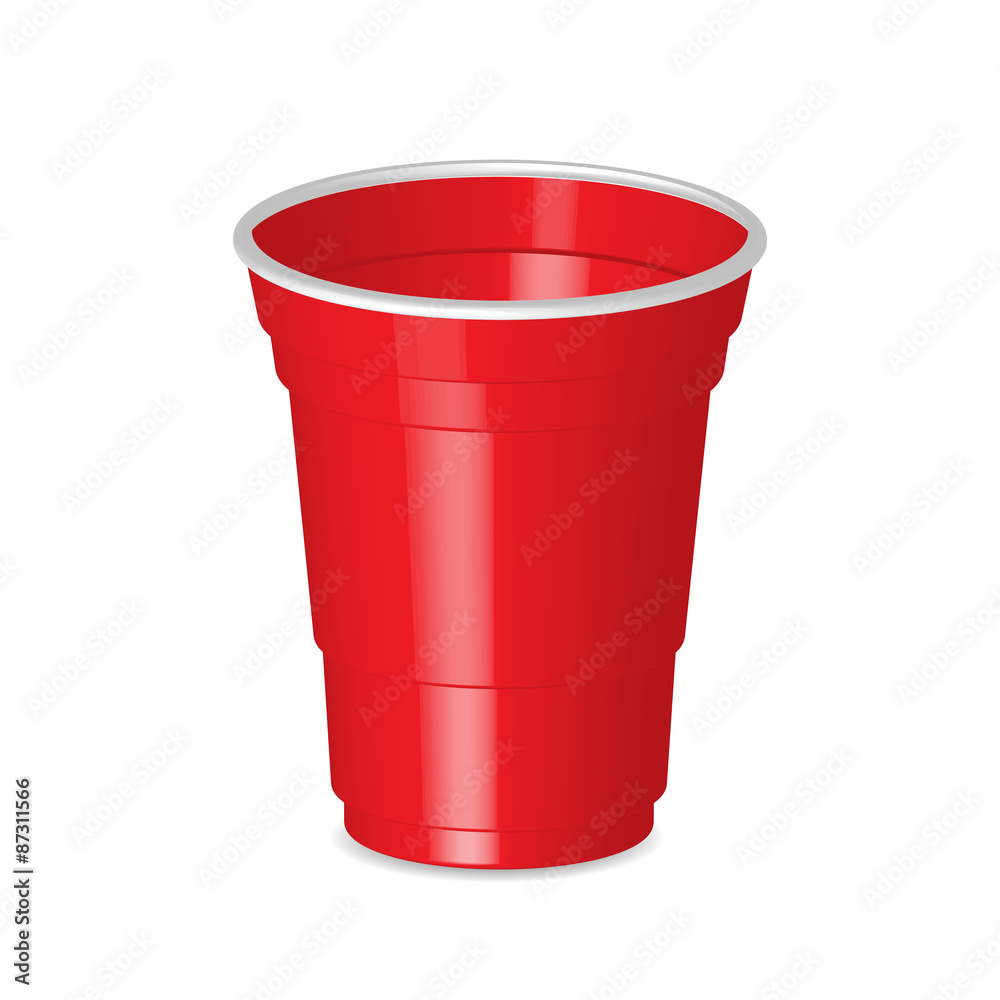 Party red plastic cup isolated on white background Party red plastic cup isolated on white background