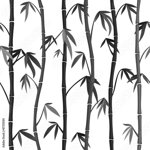 Fototapeta Naklejka Na Ścianę i Meble -  Seamless background with bamboo stems
