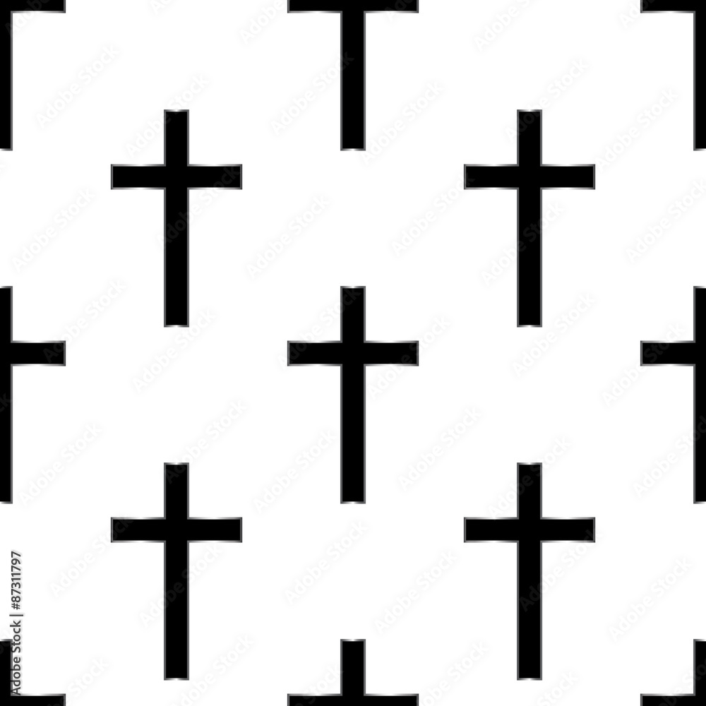Religious cross seamless pattern. Vector illustration. Eps 10
