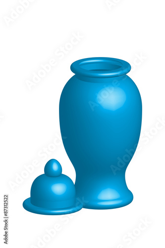 Illustration of empty flower vase, vector isolated on white background