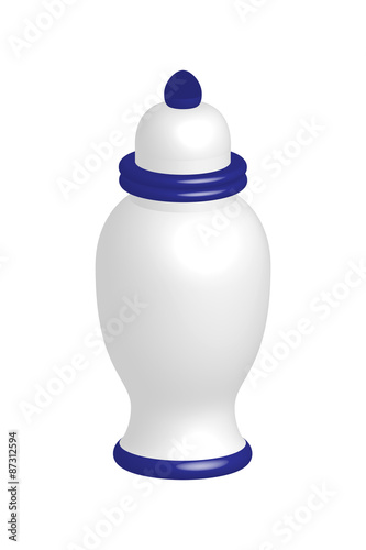 Illustration of empty flower vase, vector isolated on white background
