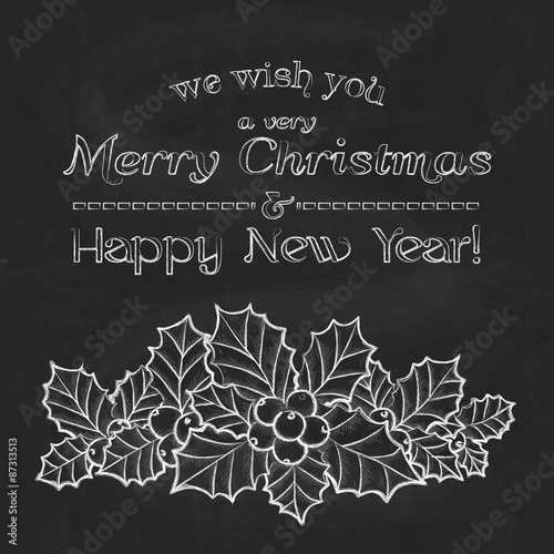 Merry Christmas and Happy New Year background