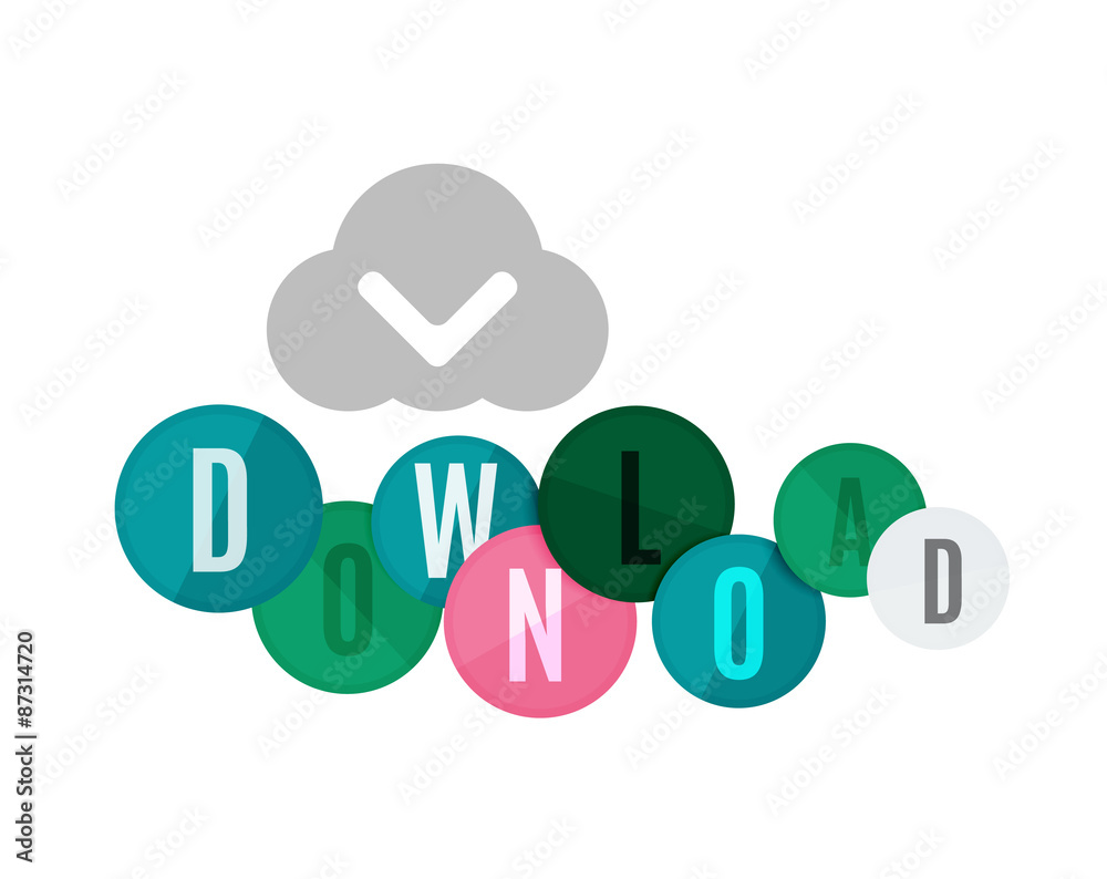 Download button made of glossy circles Download button made of glossy circles