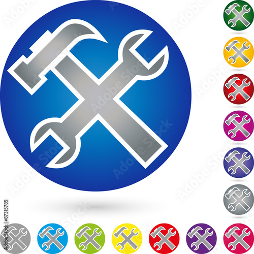 Werkzeug Logo, Schlösser, Button