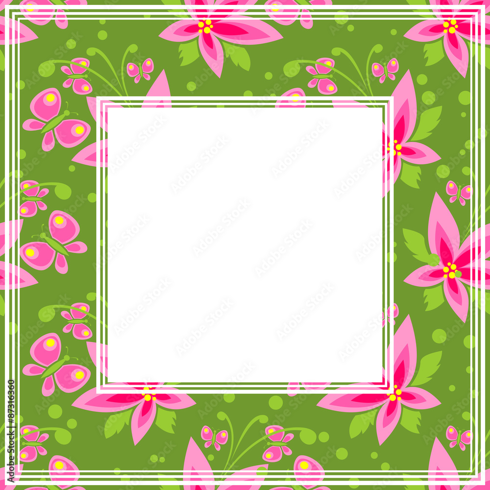 pink flowers border