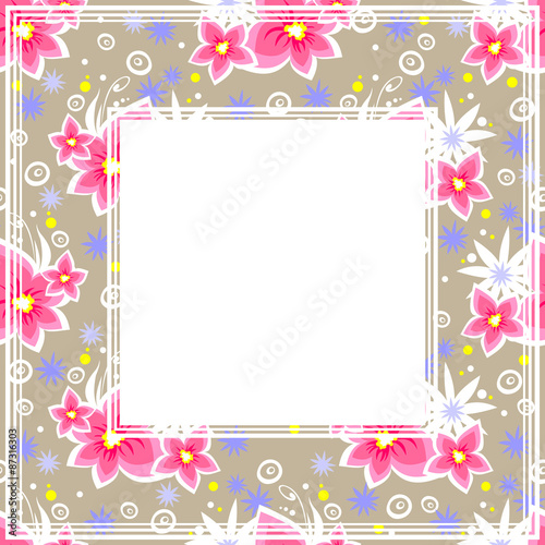 floral pink border