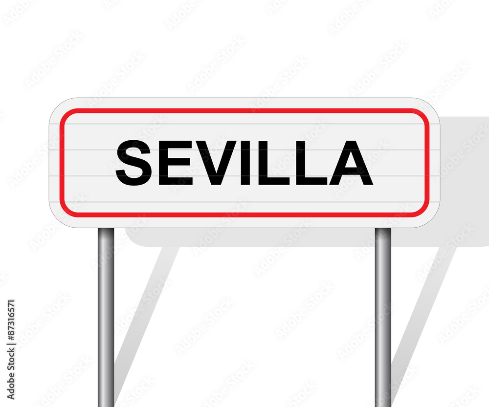 Welcome to Sevilla Spain road sign vector Welcome to Sevilla Spain road sign vector