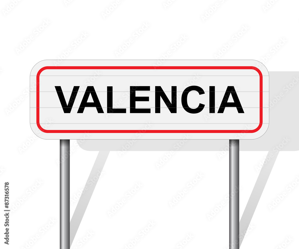 Welcome to Valencia Spain road sign vector Welcome to Valencia Spain road sign vector