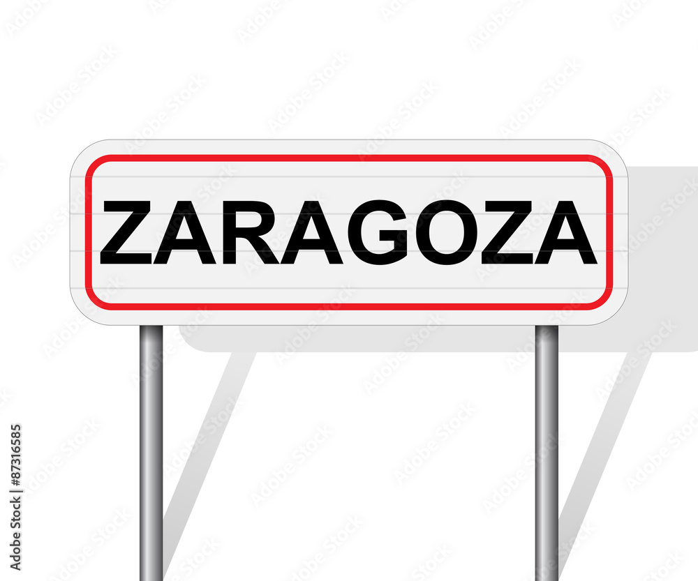 Welcome to Zaragoza Spain road sign vector