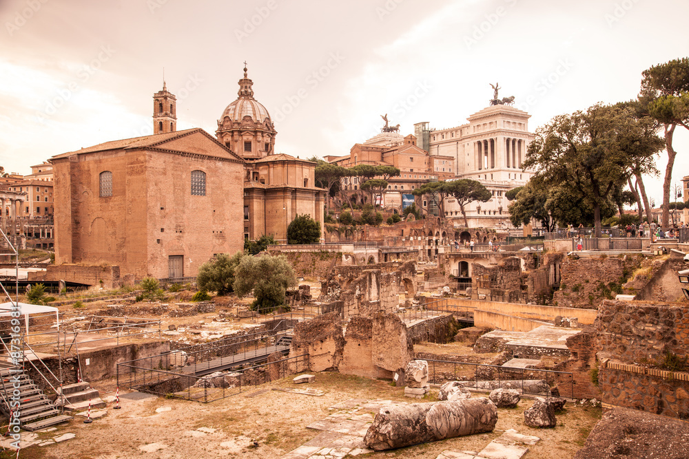 Fototapeta premium Forum Romanum sepia/antik