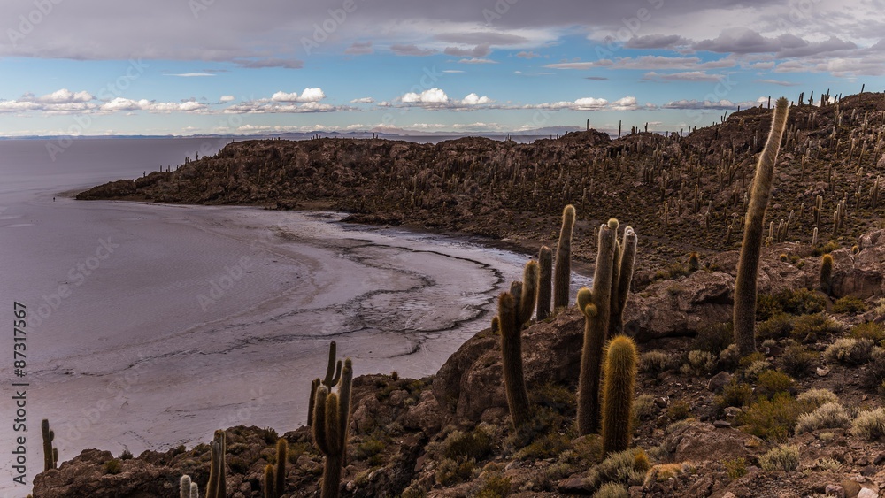 the stunning scenery of uyuni salt lake in bolivia