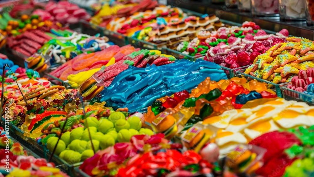 colourful food market impressions in barcelona spain
