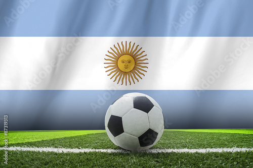 soccer ball and Argentina flag