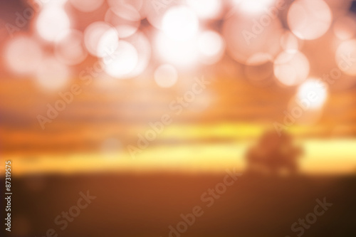 Abstract sunset blurred background.