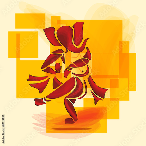 Ganesha dance in painting style.