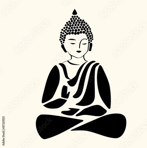 Buddha icon, symbol of yoga and meditation. Vector.