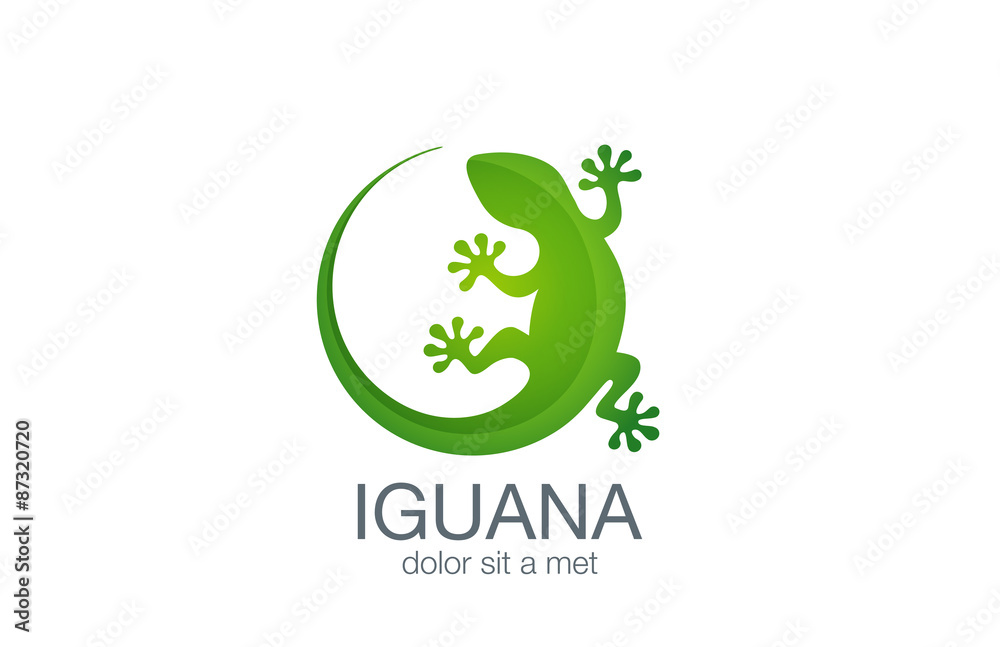Obraz premium Lizard Logo design vector template. Iguana icon illustration...S
