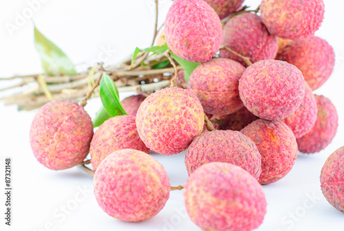 Red Litchi fruit isolated