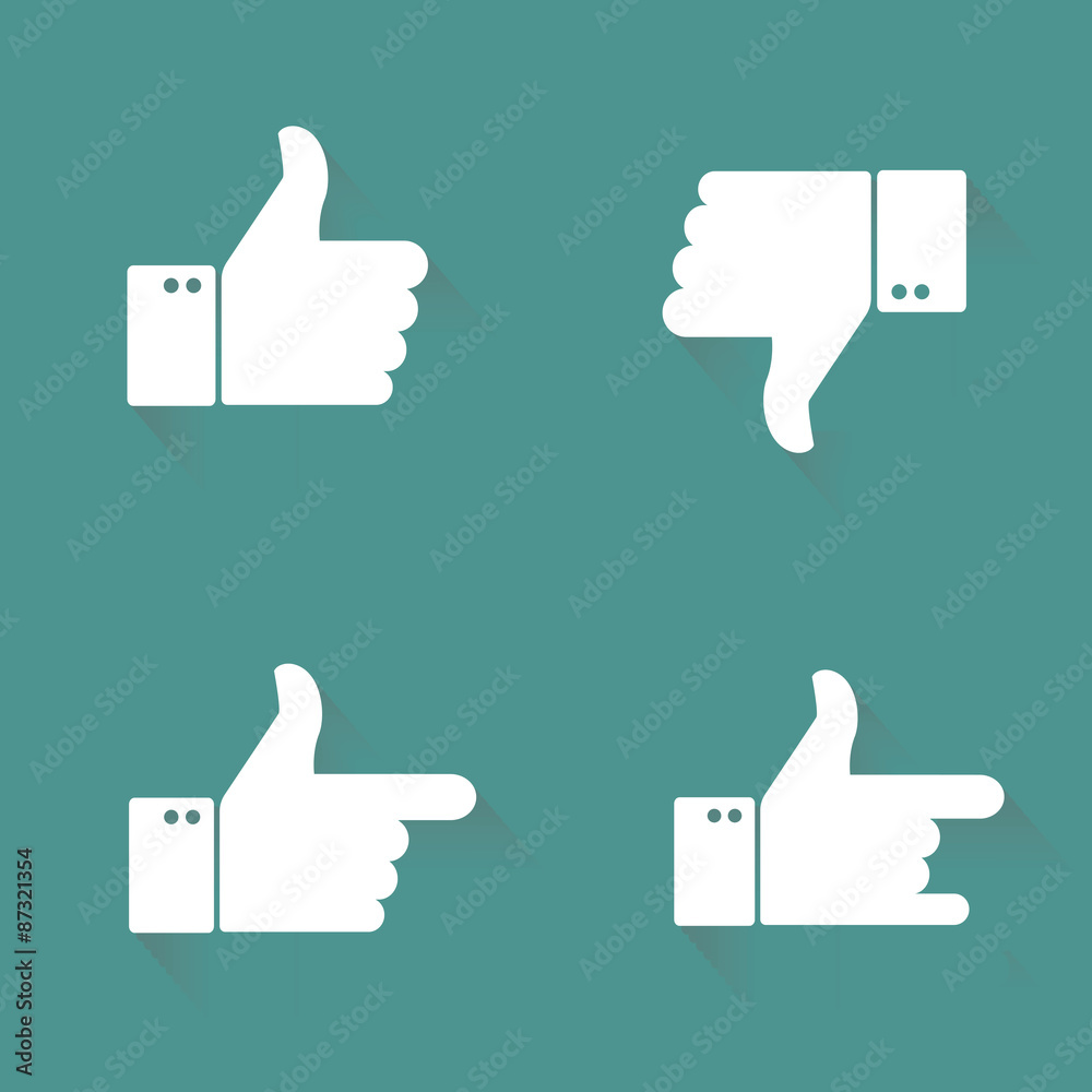 Obraz premium Thumbs up icons set