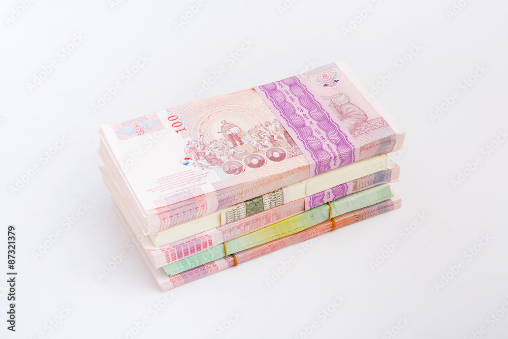 Thai Baht banknotes ,Thai money isolated on white background