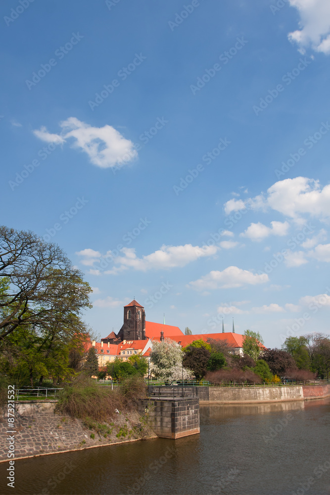 View to Ostrow Tumski, Wroclaw, Poland